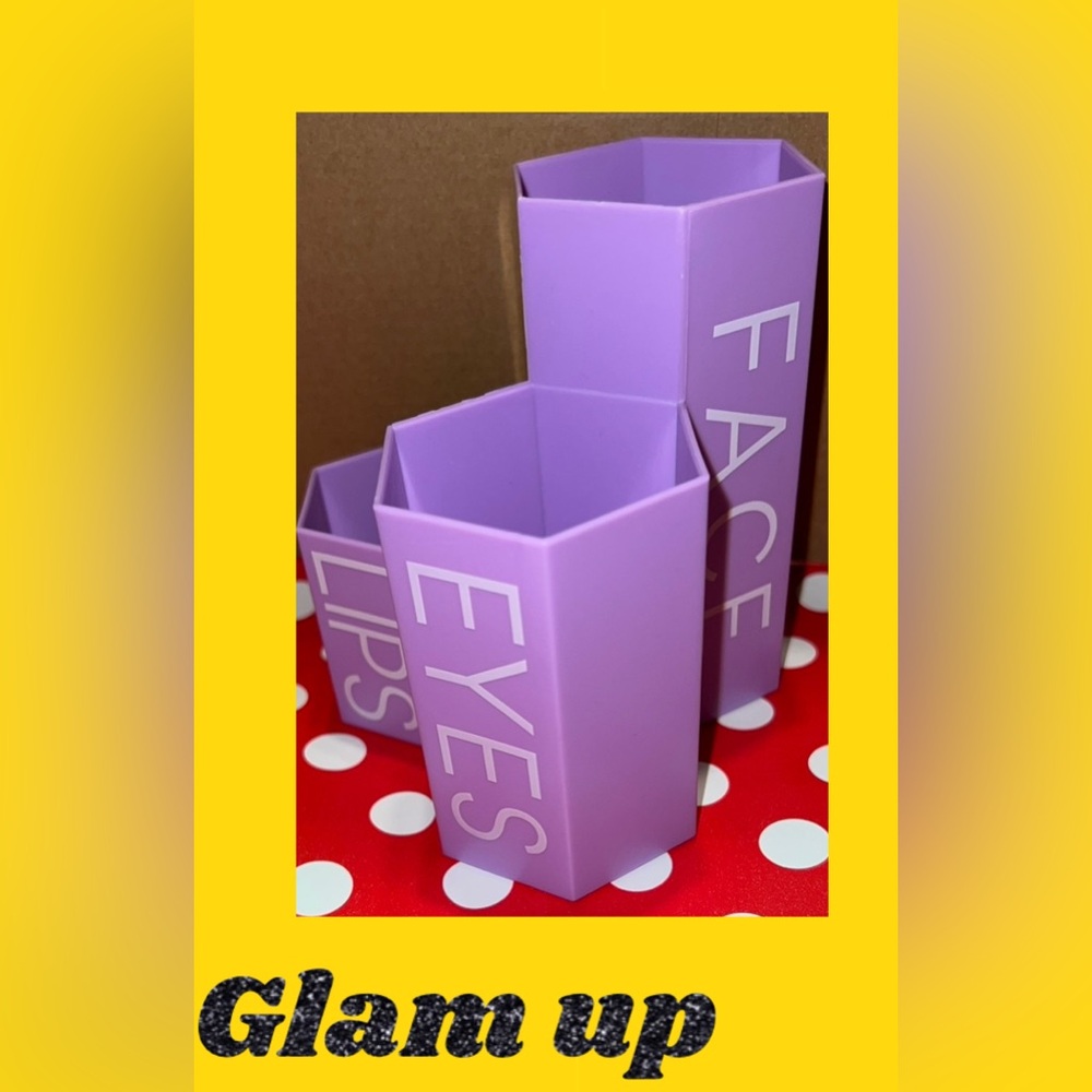 New Purple Makeup Organizer Set Cosmetics Storage for Eyes, Lips, Face